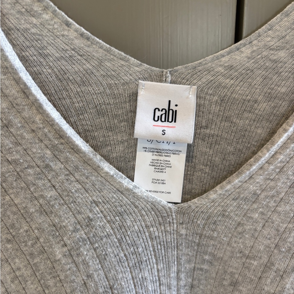 Cabi Gray Ribbed Top